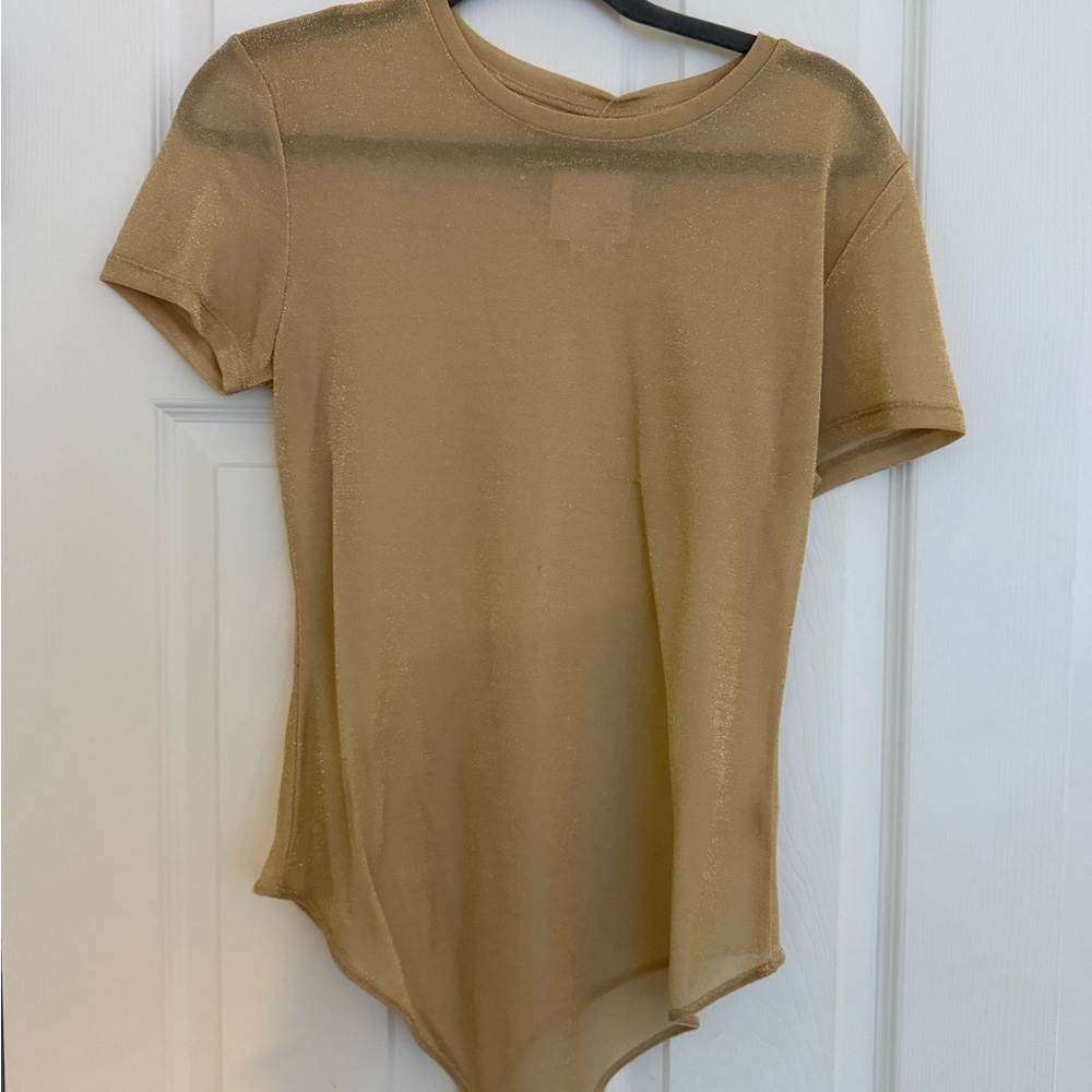 Anthropologie Gold Bodysuit - Picture 7 of 8